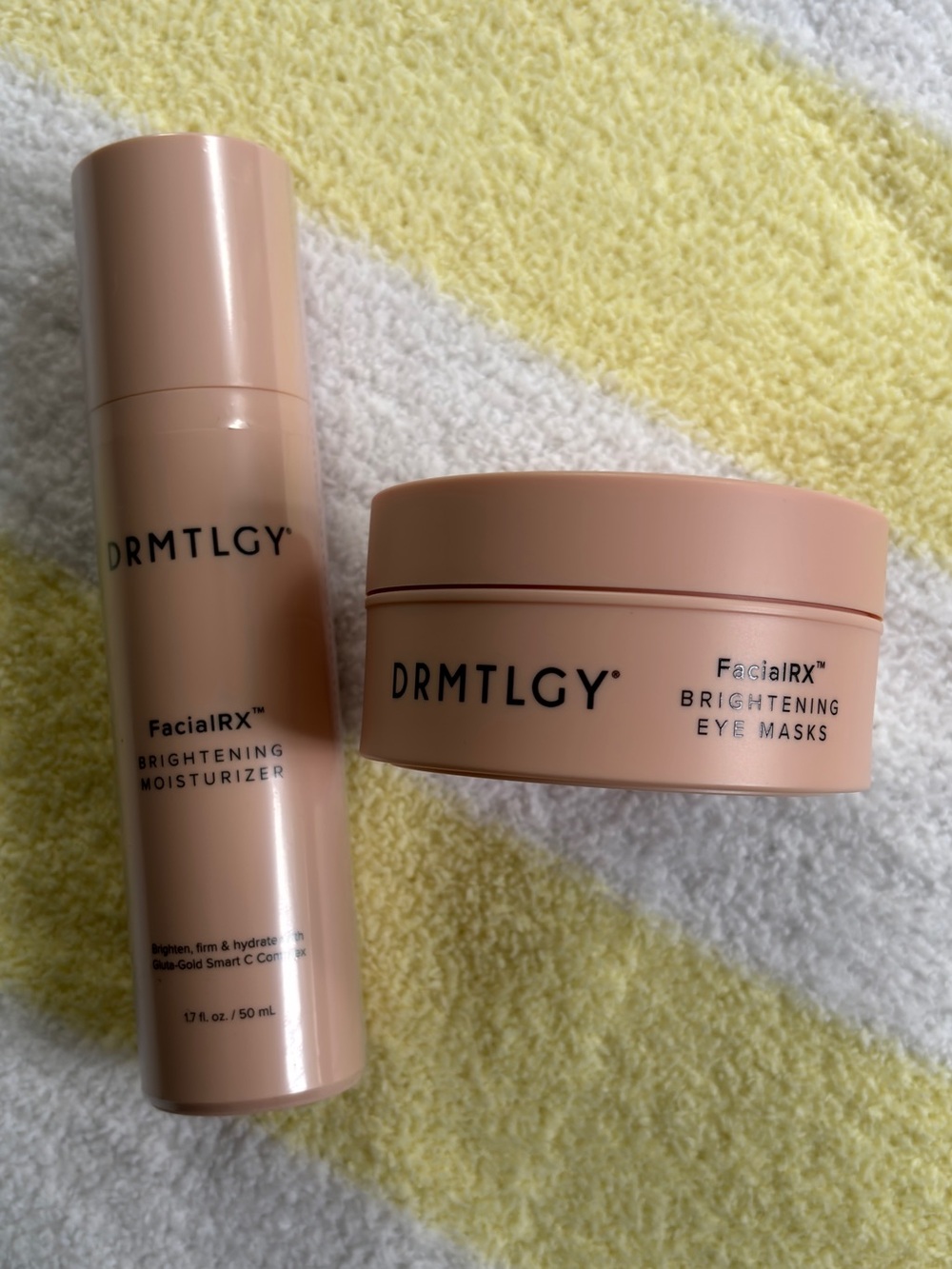 Full Size DRMTLGY FacialRX Brightening Moisturizer + Eye Masks — New + Unopened